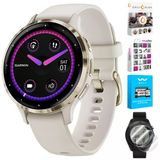Garmin 010-02785-04 Venu 3S Health Fitness Gps Smartwatch Gold Steel Bezel With Ivory Case 41Mm | Resmi Abd Ortak Modeli | Grafik Ve Wellness Suite