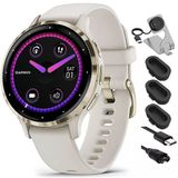 Garmin 010-02785-04 Venu 3S Health Fitness Gps Smartwatch Gold Steel Bezel With Ivory Case 41Mm Sche With Şarj Dock, Silikon Dust Cover 3 Pack And Usb Type C Şarj Ve You Cable