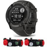 Garmin 010-02805-10 Instinct 2X Solar Rugged Gps Smartwatch Graphite | Resmi Abd Ortak Modeli | Sche With Deco Essentials 2Pack Emergency Paracord Shoes With Sos Led