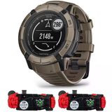 Garmin 010-02805-12 Instinct 2X Solar Rugged Gps Smartwatch Taktik Baskı Coyote Tan Sche With Deco Essentials 2Pack Taktik Acil Paracord Wear With So