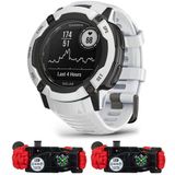 Garmin 010-02805-14 Instinct 2X Solar Rugged Gps Smartwatch Whitestone | Resmi Abd Ortak Modeli | Sche With Deco Essentials 2Pack Emergency Paracord Wear With Sos Led