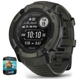 Garmin 010-02805-15 Instinct 2X Solar Rugged Gps Smartwatch Moss | Resmi Abd Ortak Modeli | Sche With 2 Yr Cps Advancedd Protection Pack