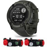 Garmin 010-02805-15 Instinct 2X Solar Rugged Gps Smartwatch Moss | Resmi Abd Ortak Modeli | Sche With Deco Essentials 2Pack Emergency Paracord Shoes With Sos Led Rally Bıçağı