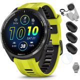 Garmin 010-02809-02 Forerunner 965 Smartwatch Amp Yellow And Black Sche With Deco Essentials Şarj Dock, Silikon Dust Cover 3 Pack Ve 1.4 İnç Ekran Koruyucu