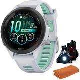Garmin 010-02810-04 Forerunner 265S Gps Smartwatch, Whitestone/Neo Tropic | Resmi Abd Ortak Modeli | Spor Havlusu + Deco Essentials Wearable Commuter Front & Arka Güvenlik Işık Işık Işık