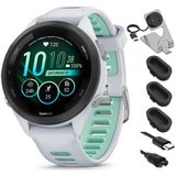 Garmin 010-02810-04 Forerunner 265S Gps Smartwatch Whitestone/Neo Tropic Sche İle Deco Essentials Şarj Dock, Dust Cover 3 Pack Ve Usb Type C Şarj Kablosu
