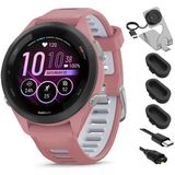 Garmin 010-02810-05 Forerunner 265S Gps Smartwatch Light Pink/Whitestone Sche İle Deco Essentials Şarj Dock, Silikon Dust Cover 3 Pack Ve Usb Type C Şarj Kablosu
