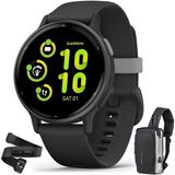 Garmin 010-02862-10Aktif 5 Fitness Smartwatch Black Sche Heart Rate Monitor M-Xl Ve Deco Essentials Sling Backpack Usb Şarj Suları Su Yalıtım Su Yalıtım Suları