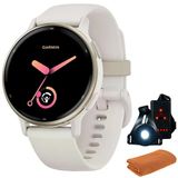 Garmin 010-02862-11Aktif 5 Fitness Smartwatch, Ivory Sche With Workout Soğutma Sport Havlu Ve Deco Essentials Wearable Commuter Front And Arka Safety Light