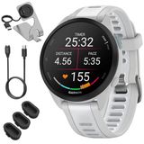 Garmin 010-02863-31 Forerunner 165 Music Smart Sport Watch, Mist Gray + Whitestone Sche İle Deco Essentials Şarj Dock, 3X Silikon Toz Kapak Ve Usb Type C Şarj Ve You Cable