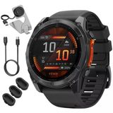 Garmin 010-02905-20 Fenix 8 51Mm Amoled, Carbon Gray Dlc Titanyum W/Black /Pebble Gray Band Sche Şarj Dock, 3X Silikon Toz Kapak Ve Usb Type C Şarj Ve Sync Cable