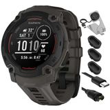 Garmin 010-02933-00 Instinct E 45Mm Rugged Açık Gps Smartwatch 7/24 Sağlık İzleme Charcoal Sche İle Deco Essentials Şarj Dock, Silikon Dust Cover 3 Pack Ve Usb Type C Şarj Kablosu