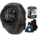 Garmin 010-02933-00 Instinct E 45Mm Rugged Açık Gps Smartwatch 7/24 Sağlık İzleme (Charcoal) Sche With 2 Yıl Cps Protection Pack +Deco Essentials Wearable Commuter Front And Arka Safety Light