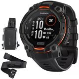 Garmin 010-02934-00 Instinct 3-45Mm Açık Gps Smartwatch, Solar, Black W/Black Band Sche With Hrm 200 Heart Rate Monitor True Heart Rate & Hrv Data (Xs-S) & Deco Essentials Sling Backpack
