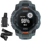 Garmin 010-02934-01 Instinct 3-45 Mm Açık Gps Smartwatch, Solar, Twilight With Hrm 200 Heart Rate Monitor (M-Xl) & Deco Essentials Sling Backpack