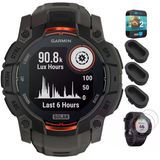 Garmin 010-02935-00 Instinct 3-50 Mm Açık Gps Smartwatch Solar Black With Charcoal Band Sche With Silikon Dust Cover 3 Pack, Ekran Koruyucu 2 Pack V