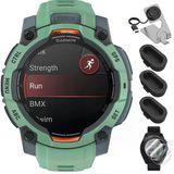 Garmin 010-02936-01 Instinct 3-45 Mm Açık Gps Smartwatch Amoled Neo Tropic With Neo Tropic Band Sche With Deco Essentials Şarj Dock, Silikon Dust C