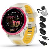 Garmin 010-02970-02 Forerunner 570-42Mm Gps Smartwatch Alüminyum Ve Bone/Mango Band Sche İle Deco Essentials Şarj Dock, Silikon Dust Cover 3 Pack Ve Usb Type C Şarj Ve Sync Cable