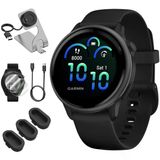 Garmin 010-02985-00 Vıvoactıve 6 Health & Fitness Gps Smartwatch, Deco Essentials Şarj Dock İle Siyah, Usb Type C Şarj Cihazı, Silikon Dust Covers & 2X Ekran Koruyucu