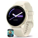 Garmin 010-02985-01 Vıvoactıve 6 Health And Fitness Gps Smartwatch Bone With Silikon Band Sche İle 2 Yr Cps Geliştirilmiş Koruma Paketi