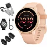 Garmin 010-02985-03 Vıvoactıve 6 Health & Fitness Gps Smartwatch, Pink Dawn With Silikon Band Sche With Deco Essentials Şarj Dock, Type C Şarj, Silikon Dust Covers & 2X Ekran Koruyucu