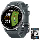 Garmin 010-03009-00 Approach S44 Gps Golf Smartwatch, Gümüş Alüminyum Bezel İle Black Silikon Band Sche İle 2 Yr Cps Geliştirilmiş Koruma Paketi