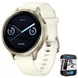 Garmin 010-03013-00 Venu 4, 41Mm Health & Fitness Gps Smartwatch, Ay Gold With Bone Silikon Band Sche With 2 Yr Cps Geliştirilmiş Koruma Paketi