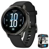 Garmin 010-03013-02 Venu 4, 41 Mm Sağlık Ve Fitness Gps Smartwatch, Slate With Black Silikon Band Sche With 2 Yr Cps Geliştirilmiş Koruma Paketi
