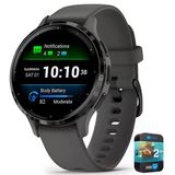 Garmin 010-N2785-00 Venu 3S Health Fitness Gps Smartwatch Slate Bezel/Black Band (41Mm) Refurbished Sche İle 2 Yr Cps Geliştirilmiş Koruma Paketi