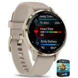 Garmin 010-N2785-02 Venu 3S Health Fitness Gps Smartwatch Soft Gold Bezel/Gray Band 41Mm Sche With 2 Yr Cps Geliştirilmiş Koruma Paketi