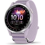 Garmin Approach J1 Gümüş Alüminyum Çerçeve Lila Silikon Kayışlı Çocuk Akıllı Saat - Standart