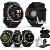 Garmin Approach S44 Essential Golf Saati, GPS, AMOLED Ekran, Spor ve Fitness Akıllı Saati, Siyah Silikon Bantlı Gümüş Alüminyum Çerçeve ...