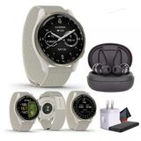 Garmin Approach S50 Advanced Golf Watch With Gps, Amoled Display, Sports And Fitness Smartwatch, Cream Gold Alüminyum Bezel With Ivory Comfort Fit:56 Band Sche With Wireless Air Buds