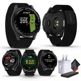 Garmin Approach S50 Advanced Golf Watch With Gps, Amoled Ekran, On-, Özellikler, Spor Ve Fitness Smartwatch, Slate Alüminyum Bezel With Black Comfort Fit
