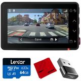 Garmin Dash Cam X210 1440P Hd, 140 Derece Fov, Clarity Polarizer, Voice Control, Gps 010-02859-00 Sche With Lexar 64Gb Memory Card, Deco Essential Converter Ve Microfiber Temizlik Kumaşı