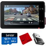 Garmin Dash Cam X310 4K Uhd Touch Ekran, 140 Derece Fov, Clarity Polarizer 010-02860-00 Sche With Lexar 64Gb Memory Card, Deco Essential Converter Ve Microfiber Temizlik Kumaşı Kumaşı