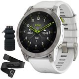 Garmin Epix Gen 2, Premium Active Smartwatch Sapphire Edition | 47 Mm (Beyaz Titanyum) Hrm 200 Kalp Tespiti (M-Xl) Deco Essentials Collapsable Water Şişe