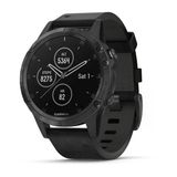 Garmin Fenix 5 Plus, Premium Multisport Gps Smartwatch, Özellikler Renk Topo Haritalar, Kalp Bilgisi İzleme, Müzik Ve İletişimsiz Ödeme, Deri Band İle Siyah
