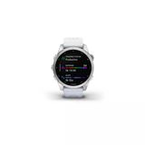 Garmin Fenix 7S, Smaller Dimensiond Adventure Smartwatch, Rugged Outdoor Watch With Gps, Touchscreen, Health And Wellness Features, Silver With Whitestone Band