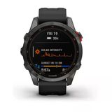 Garmin Fenix 7S Solar, Smaller Dimensiond Adventure Smartwatch İle, Solar Şarjleri İle Rugged Outdoor Watch With Gps, Touch, Health And Wellness Özellikler, Slate Gray With Black Band