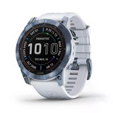Garmin Fenix 7X Sapphire Solar, Macera Smartwatch, W/Solar Şarj Cap Tasks, Rugged Açık Gps Watch, Touchscreen, Wellness Özellikler, Mineral Blue Titanyum W / Beyaz Band