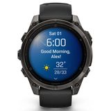 Garmin Fenix 8 Amoled Sapphire Karbon Gri DLC 47 mm Titanyum Siyah Gri Akıllı Saat
