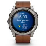 Garmin Fenix 8 Sapphire Karbon Gri 51 mm DLC Titanyum Deri Akıllı Saat