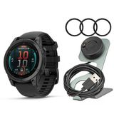 Garmin Fenix E 47Mm Gps Smartwatch With 1.3-Inch Amoled Display (Slate Gray Steel And Black) Sche With Focus Camera Şarj Stand And 9H Tempered Glass Ekran Koruyucu Film (3-Pack) (3 Öğeler)