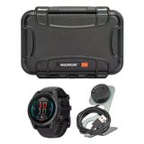 Garmin Fenix E 47Mm Gps Smartwatch With 1.3-Inch Amoled Display (Slate Gray Steel And Black) Sche With Hard Case (Black) And Focus Camera Şarj Stand (3)