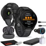 Garmin Forerunner 165 Music Gps Smartwatch, Fitness Tracker Erkekler Ve Kadınlar İçin Akıllı İzleme Aksesuarlar - Black/Slate Gray