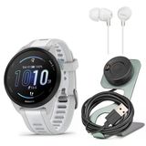 Garmin Forerunner 165 Music Gps Smartwatch (Mist Gray-Whitestone) Sche With Focus Camera Şarj Stand Smartwatches And İn-Ear Earbud Kulaklık (Beyaz) (3 Madde)