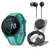 Garmin Forerunner 165 Music Gps Smartwatch (Turquoise-Aqua) Sche With Focus Camera Şarj Stand Smartwatches And İn-Ear Earbud Buzzs (Black) (3 Madde)