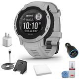 Garmin Instinct 2 Solar - Mist Gray (45Mm) + Watch Şarj Stand + Usb Car/Wall Adaptör + 6Ave Temizlik Kit + Ter Workout Havlu (010-02627-11)