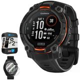 Garmin Instinct 3-45 Mm Açık Gps Smartwatch, Solar, Black Band 010-02934-00 Sche With 2 Yr Cps Geliştirilmiş Koruma Paketi & Deco Essentials 2X Ekran Koruyucu